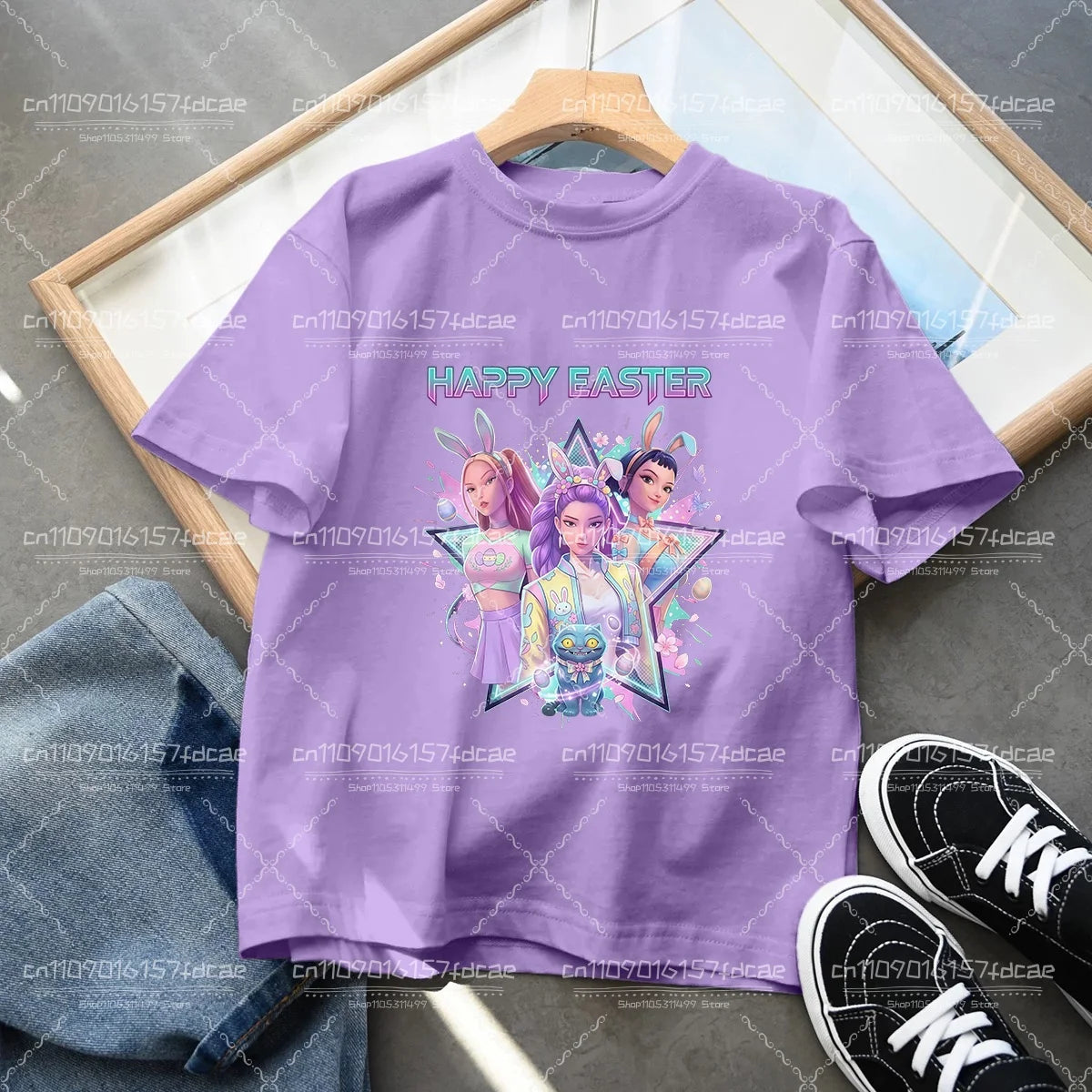 T-shirt Fun Huntrix Kpop Demon Hunters 2026 pour garçons et filles fans, cadeau d'été, col rond, manches courtes, t-shirt tendance pour enfants