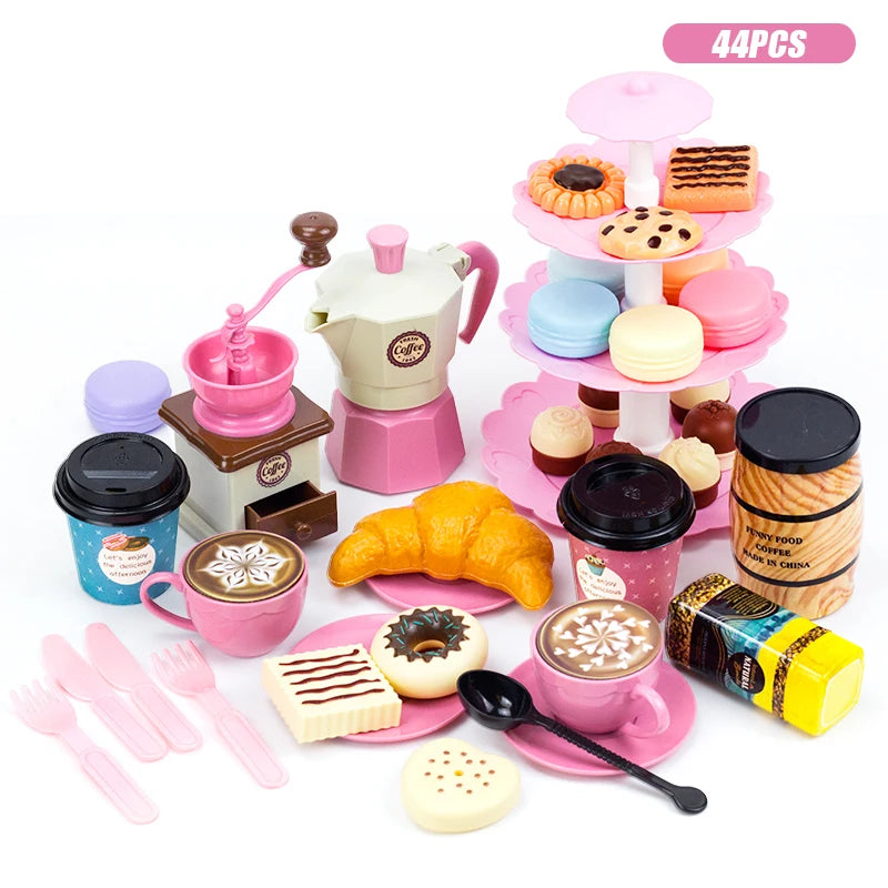 Ensemble de jeu pour enfants : nourriture, thé, cuisine miniature, gâteau à découper, idéal pour les jeux de rôle et les cadeaux d'anniversaire