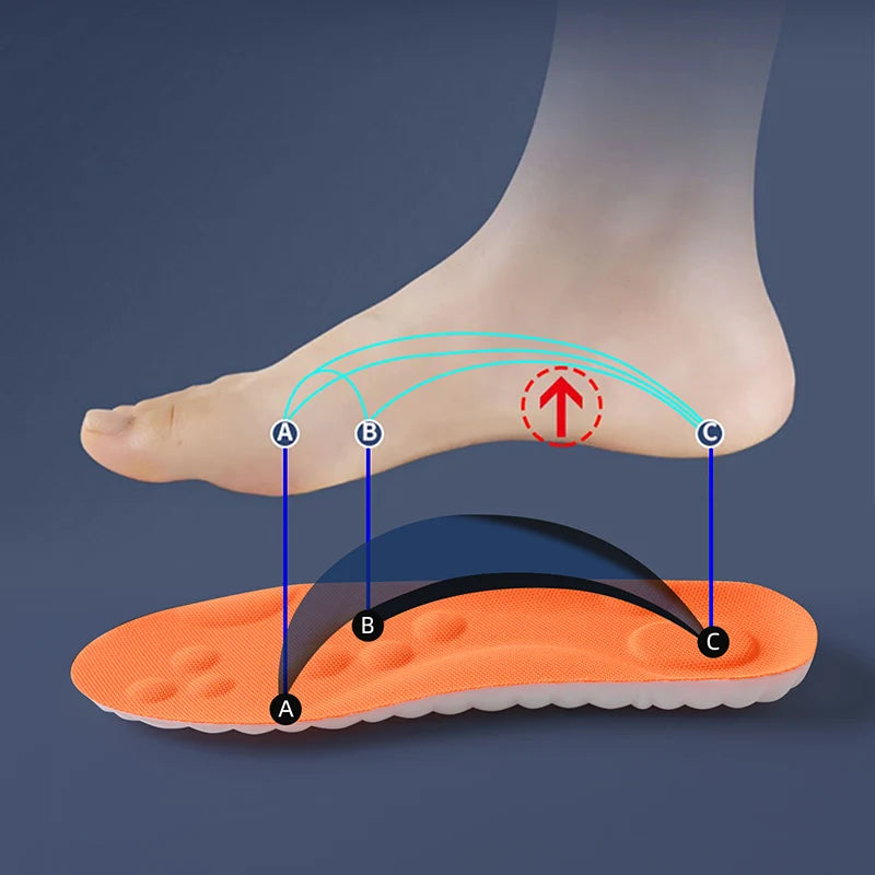 Semelles intérieures de Sport en Latex, 1/2/4 paires, coussinets de chaussures souples à haute élasticité, orthèses respirantes, coussin d'absorption des chocs, Support d'arc