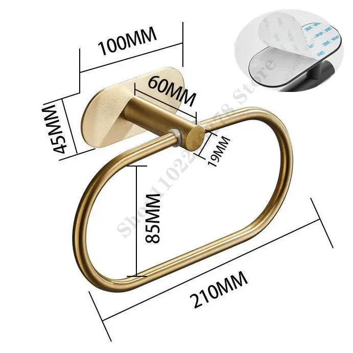 Support mural adhésif pour essuie-tout sous meuble, pour la cuisine et la salle de bain. Porte-rouleau d'essuie-tout doré