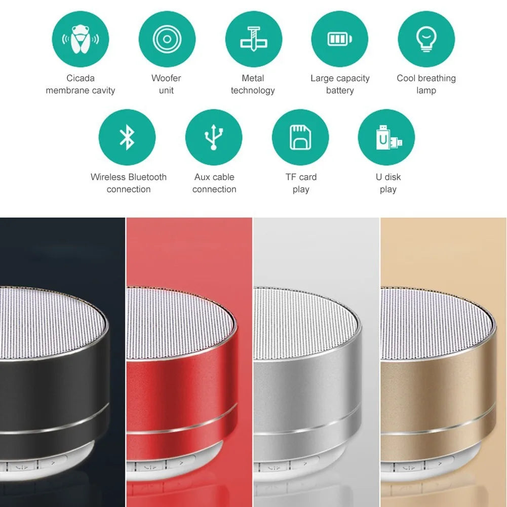 Enceinte Bluetooth sans fil Small Steel Cannon avec caisson de basses, mini enceinte Bluetooth portable, couleurs variées, pour PC et ordinateurs portables