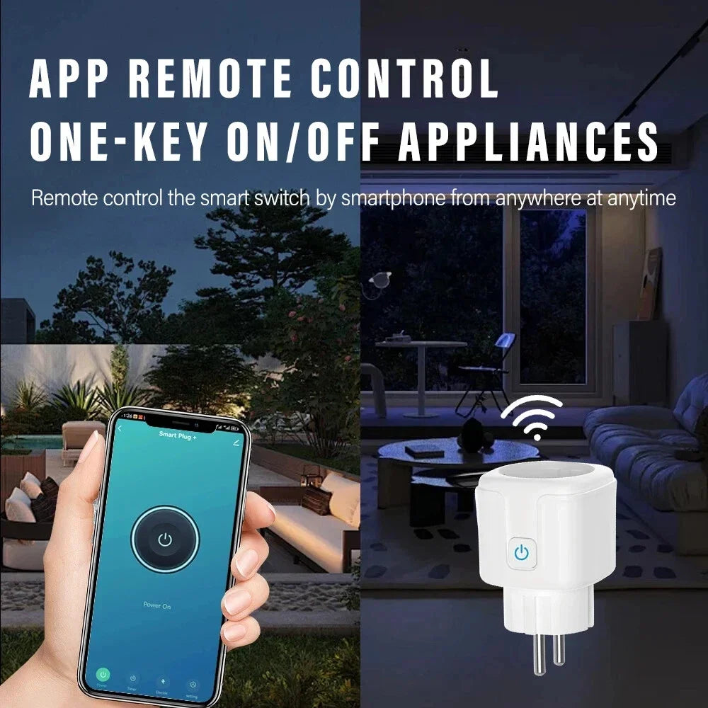 Prise intelligente TUYA WiFi ou Zigbee3.0, ue 16/20A, avec moniteur de puissance, fonction de synchronisation, commande vocale, fonctionne avec Alexa Google Home
