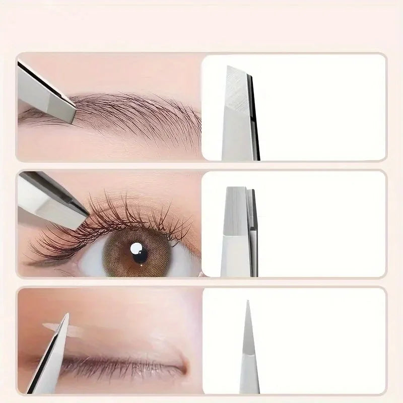 Ensemble de pincettes à épiler de précision, 4 pièces, débris de poils du visage et des sourcils et épilation endogène, adaptés aux hommes et aux femmes