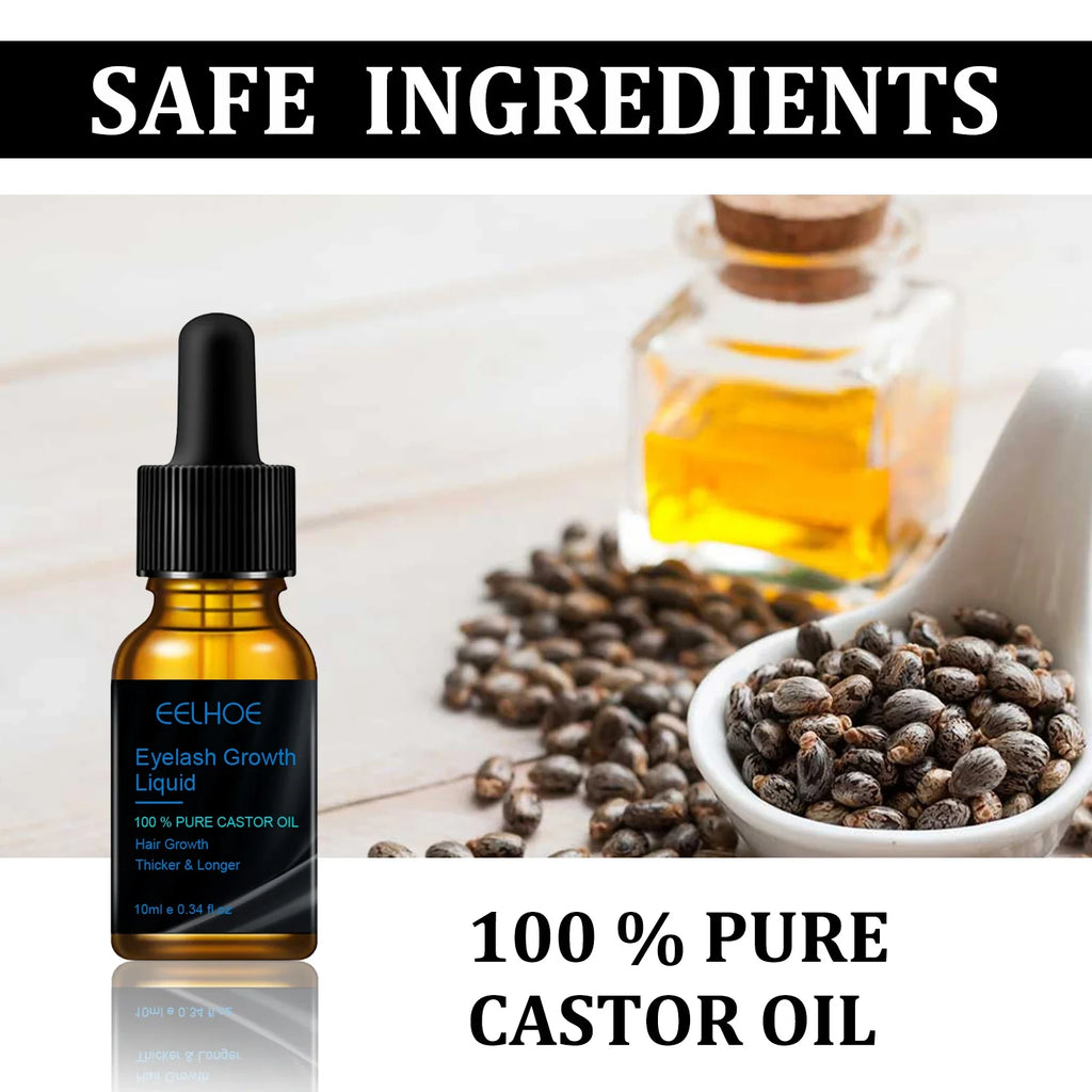 Sérum liquide hydratant à l'huile de ricin naturelle pour la croissance des sourcils, épaississants et fins, pour extensions de cils. Produit de maquillage féminin