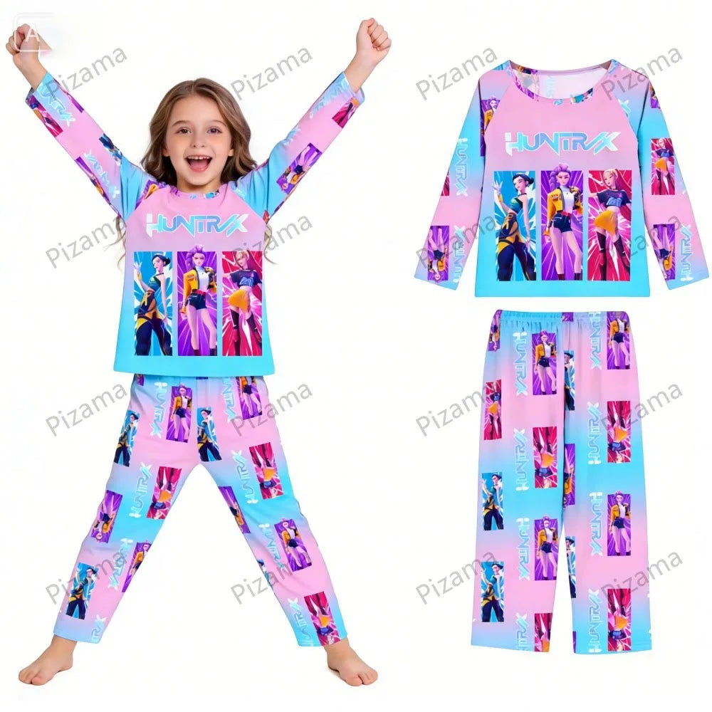 Pyjama K-Pop Chasseurs de Démons, ensemble 2 pièces pour enfants, manches longues et pantalon, collection automne. Convient aux garçons, filles, bébés et adolescents