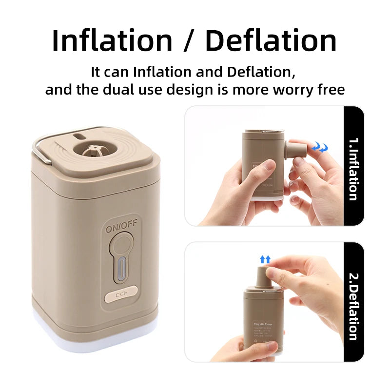 PACOONE pompe de gonflage sans fil Portable extérieur Mini compresseur d'air coussin d'air lit anneau de bain pompe à Air multifonction