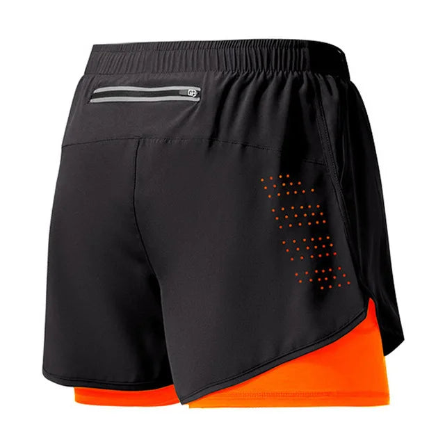 Short de course pour hommes séchage rapide Fitness noir Double couche Shorts hommes nouveau Sport entraînement musculation pantalon court