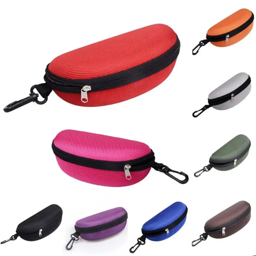 Étui à lunettes de soleil Portable, 1 pièce, protecteur en tissu Oxford dur EVA, étui à lunettes à fermeture éclair avec mousqueton, accessoires pour lunettes unisexes