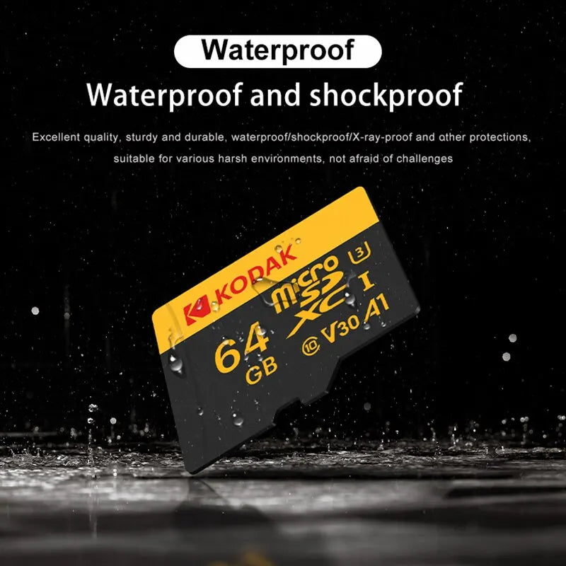Carte mémoire KODAK Micro SD 512 Go 256 Go, jusqu'à 100 Mo/s, C10 U3, 32 Go 64 Go 128 Go, compatible 4K HD, pour lecteur de cartes USB et adaptateur MicroSD.
