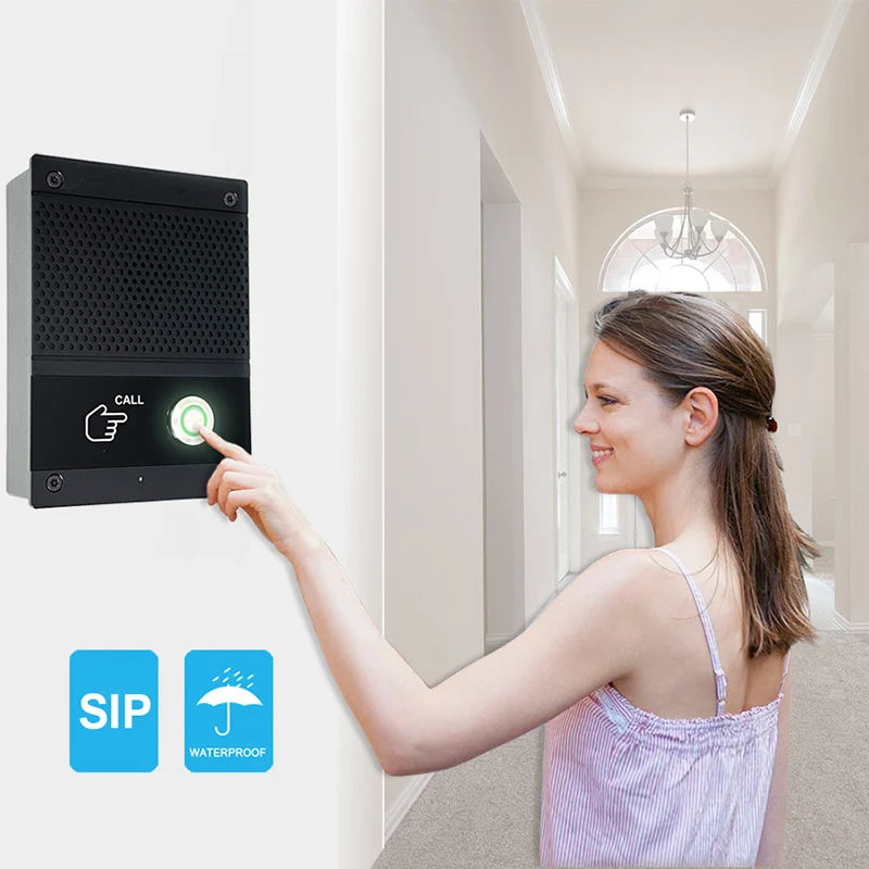 Kit interphone SIP avec commande vocale, sonnette vidéo et caméra pour maison connectée, étanche, pour extérieur et contrôle RFID.
