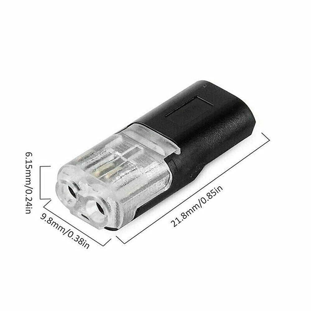 10/20/30/40/50 connecteurs de fils LED enfichables, bornes de fils compactes universelles à 2 broches et 2 voies, aucun dénudage de fils requis
