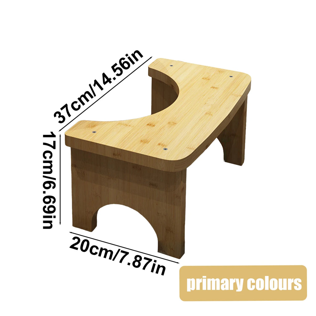 Tabouret de toilette portable robuste en bambou pour adultes, large et stable, facile à utiliser et à nettoyer, design portable