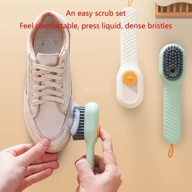 Brosse à chaussures multifonction à la mode, poils doux, liquide rempli, nettoyage de chaussures, accessoires de maison, outils de cuisine propres