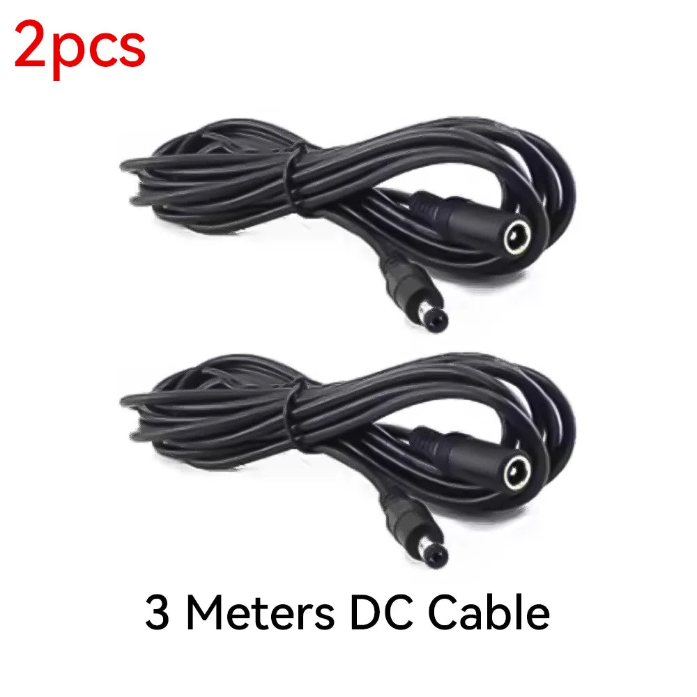 Cordon d'alimentation DC12V avec connecteur mâle vers femelle 5,5 x 2,1 mm pour caméra CCTV de sécurité Noir 3M 5M 10M Câble d'alimentation pour caméra IP