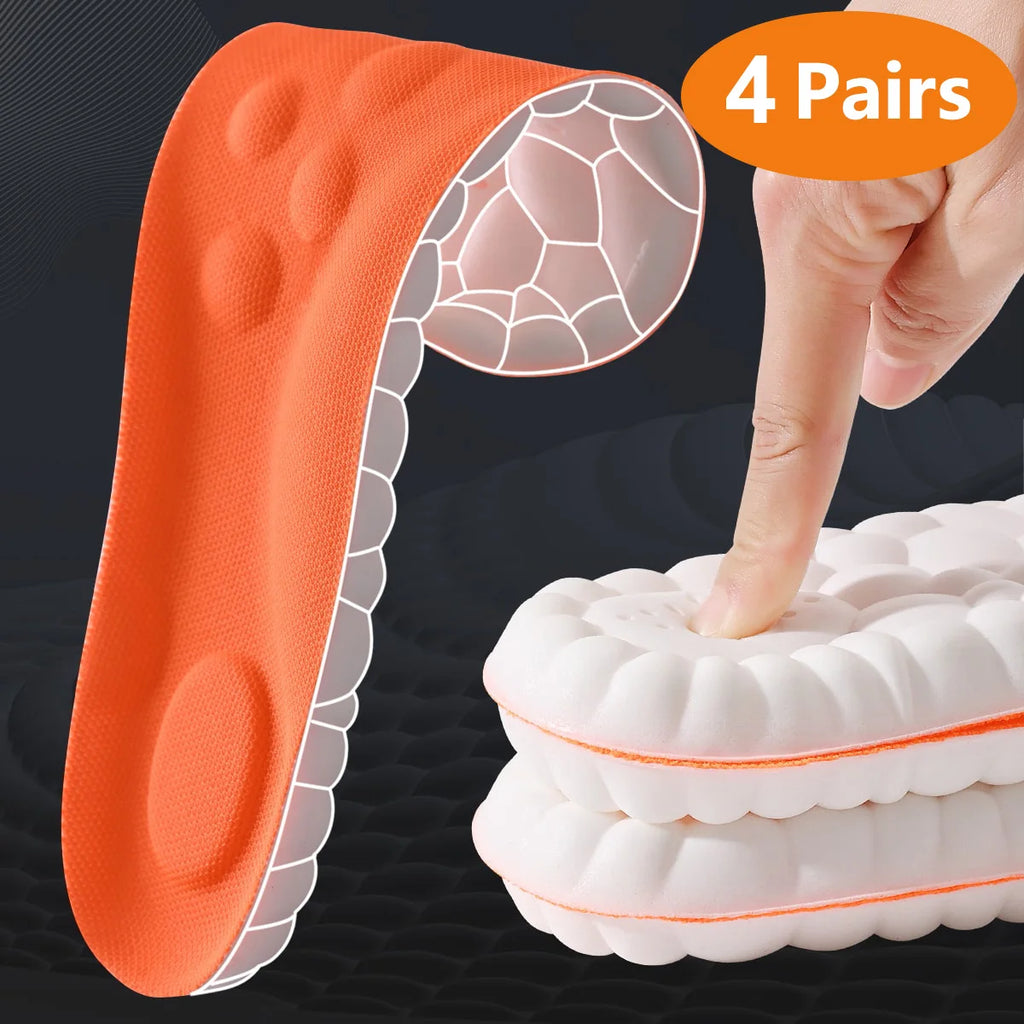 Semelles intérieures de Sport en Latex, 1/2/4 paires, coussinets de chaussures souples à haute élasticité, orthèses respirantes, coussin d'absorption des chocs, Support d'arc