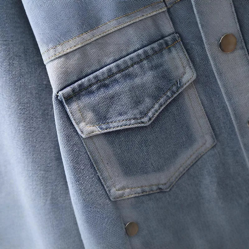 Veste en jean pour bébé garçon, style printemps-automne, avec poche avant. Tenue décontractée pour enfant. Vêtements streetwear tendance