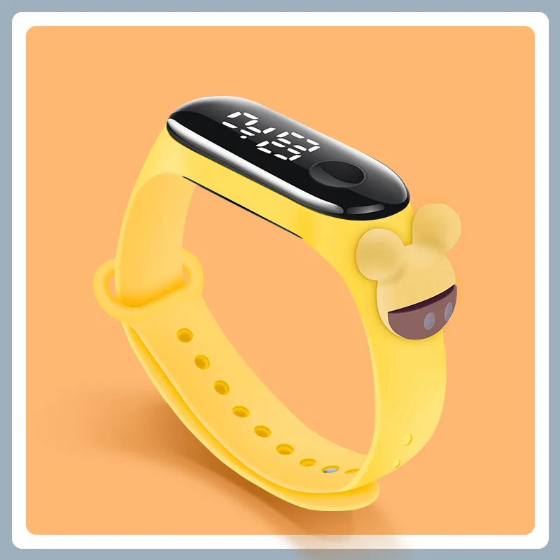 Disney Fashion Mickey Children Watches For Girls Electronic Bracelet Sports Touch LED  Doll Kids Watch Women Waterproof Clock