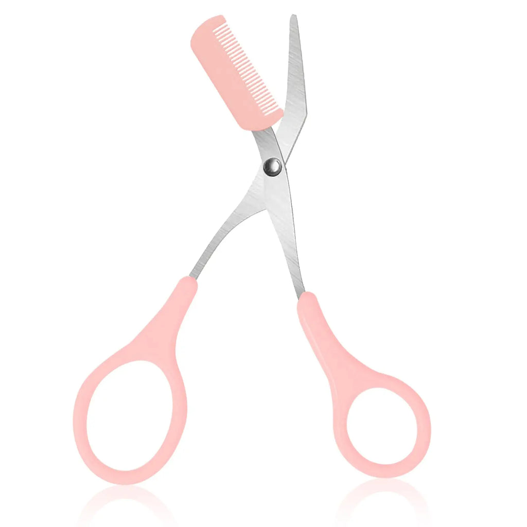 Ciseaux de rasoir à sourcils en acier inoxydable, tondeuse anti-rayures sûre pour débutants, outil de beauté tranchant en croissant, multicolore