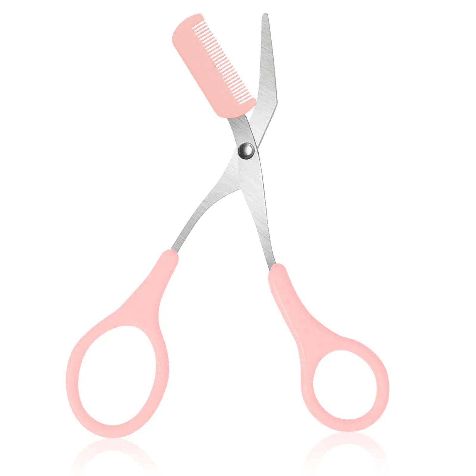 Ciseaux de rasoir à sourcils en acier inoxydable, tondeuse anti-rayures sûre pour débutants, outil de beauté tranchant en croissant, multicolore