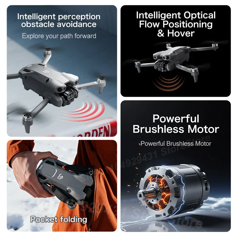 Nouveau drone GT50 original 8K Wi-Fi GPS professionnel HD pour la photographie aérienne, drone télécommandé avec double caméra HD, quadricoptère jouet UAV