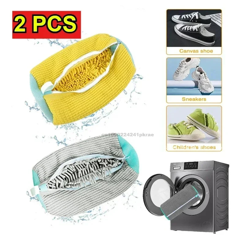 1/2PCS Washing Shoes Bag Cotton Laundry Fluffy Fibers Easily Remove Dirt Washing Bags Anti-Deformation Shoes Clothes Organizer