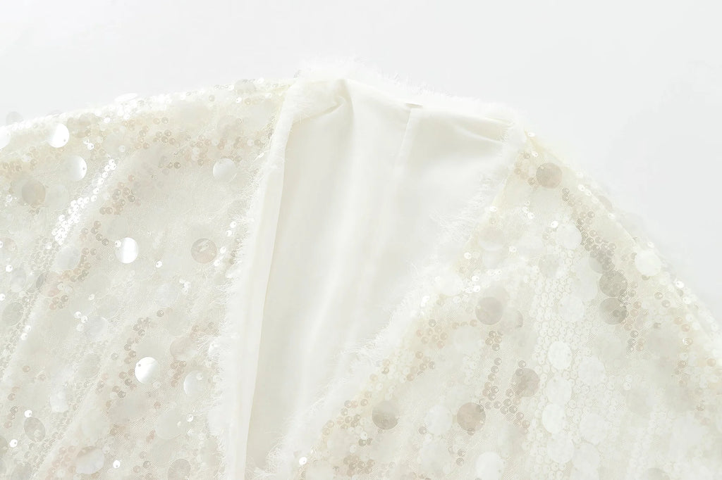 Vêtements pour femmes, nouvelle collection automne 2024, Style européen et américain, série polyvalente, décoration de perles, manteau de Style Kimono