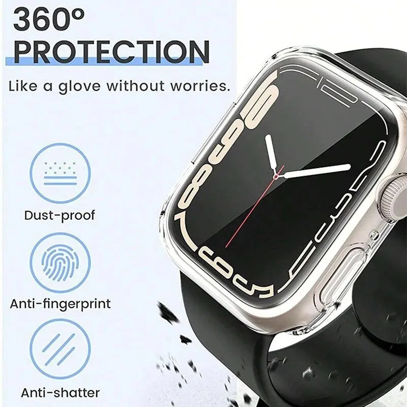TPU Electroplating Soft Shell Cover for Apple Watch Series 9 8 7 6 5 4 3 SE Screen Protector Accessories for Apple Watch Band