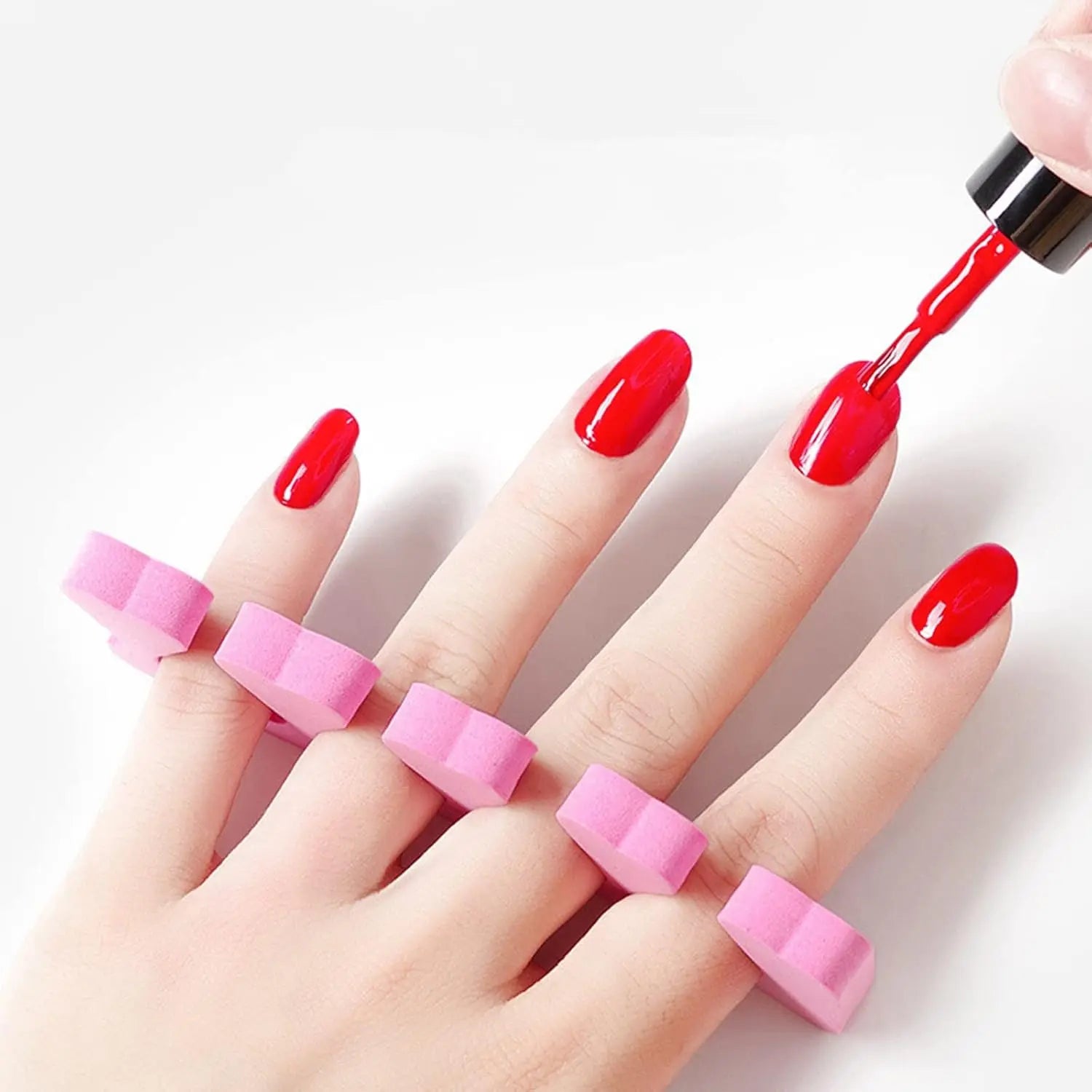 YIKOOLIN 100 séparateurs d'orteils souples pour les doigts et les pieds, outils de nail art flexibles en forme de cœur, pour la pratique de la manucure et de la pédicure