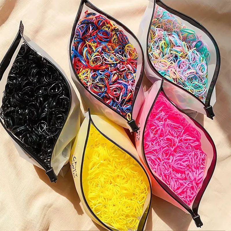 500 pièces/ensemble filles coloré élastique jetable doux élastique cheveux cravate bandeau enfants élastique pour queue de cheval bandes enfants accessoires