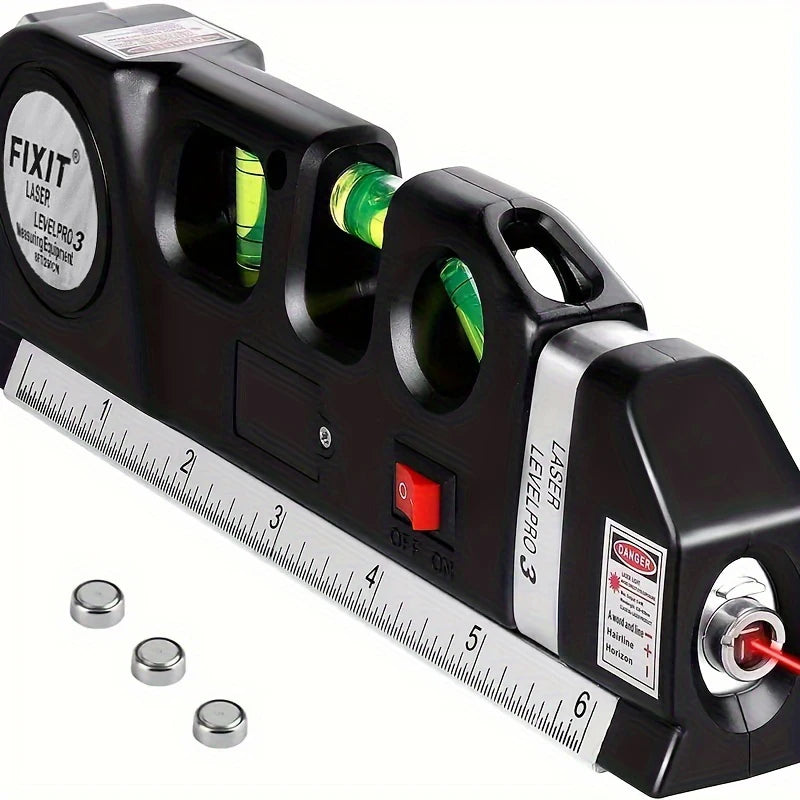 HOMEFISH outil de niveau Laser facile à utiliser, Kit de niveau Laser polyvalent, ligne transversale Standard, règle de ruban à mesurer de 8 pieds