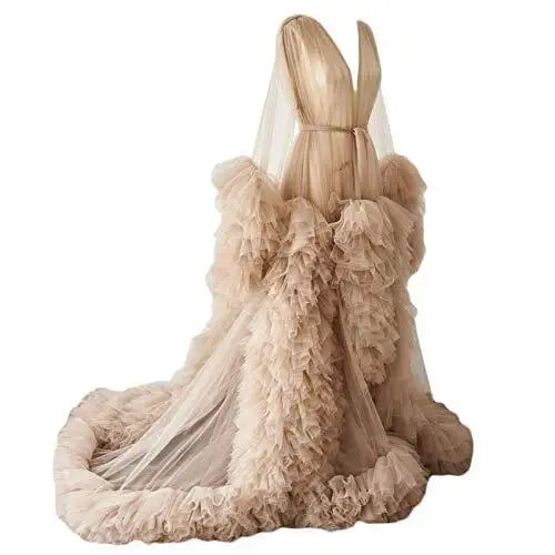 Robes de maternité, peignoirs longs en tulle pour femmes, robes de chambre pour séances photo, anniversaires, robes de mariée sexy et moelleuses, vêtements de nuit pour fêtes, robes sur mesure 2021