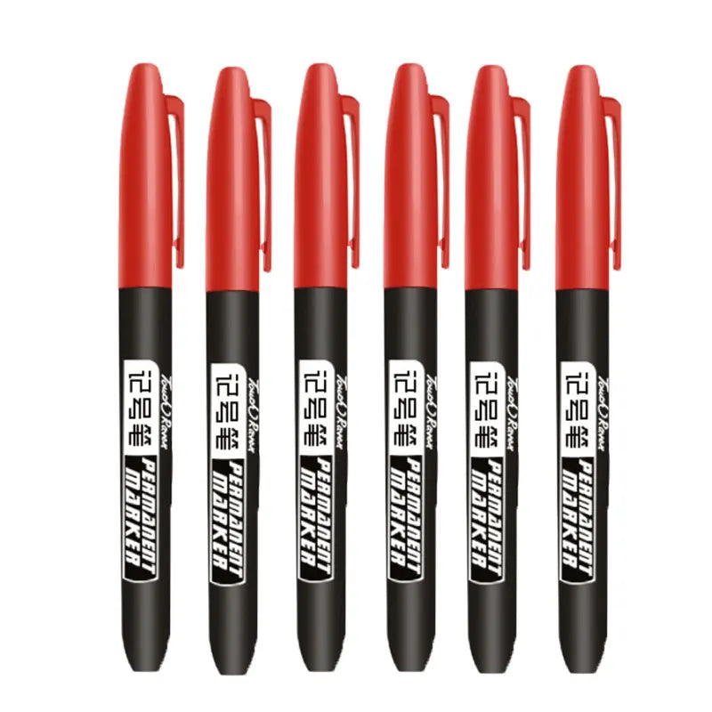 Stylo marqueur Permanent pour dessin Manga, 6 pièces, noir, bleu, rouge, encre étanche, stylos pour croquis, papeterie fournitures scolaires d'art