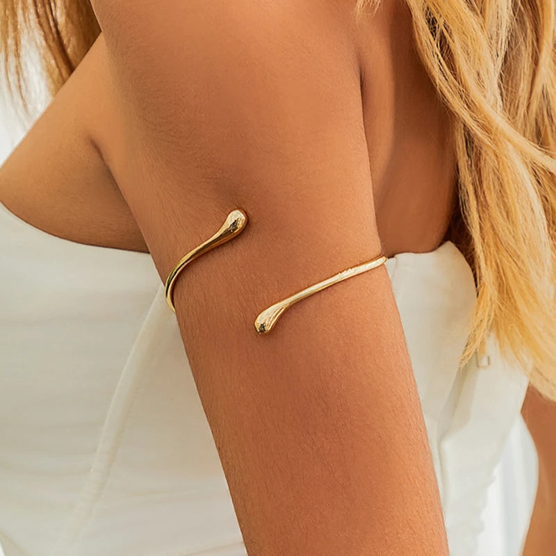 Ingemark – bracelets Vintage simples en forme de goutte d'eau pour femmes, manchette ouverte, tendance Goth, bras géométrique, bijoux esthétiques, cadeau, nouveau, 2024