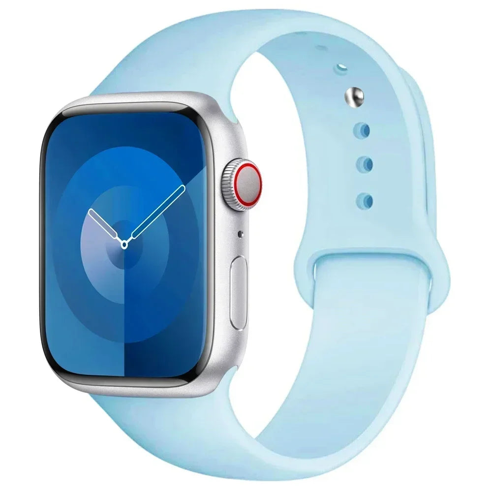 Bracelet en Silicone pour Apple Watch, 44mm 45mm 40mm 41mm 42-46mm, bracelet de sport iwatch série 8 7 6 5 4 9 10 11 SE-Ultra 2/3 49mm