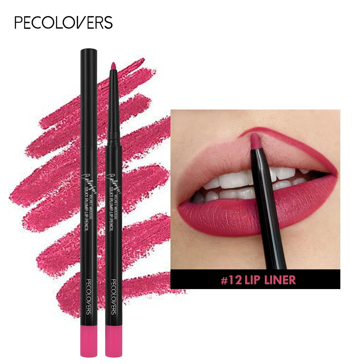 Crayon à lèvres mat waterproof, rouge contour des lèvres, longue tenue, sans transfert, hydratant, 12 couleurs