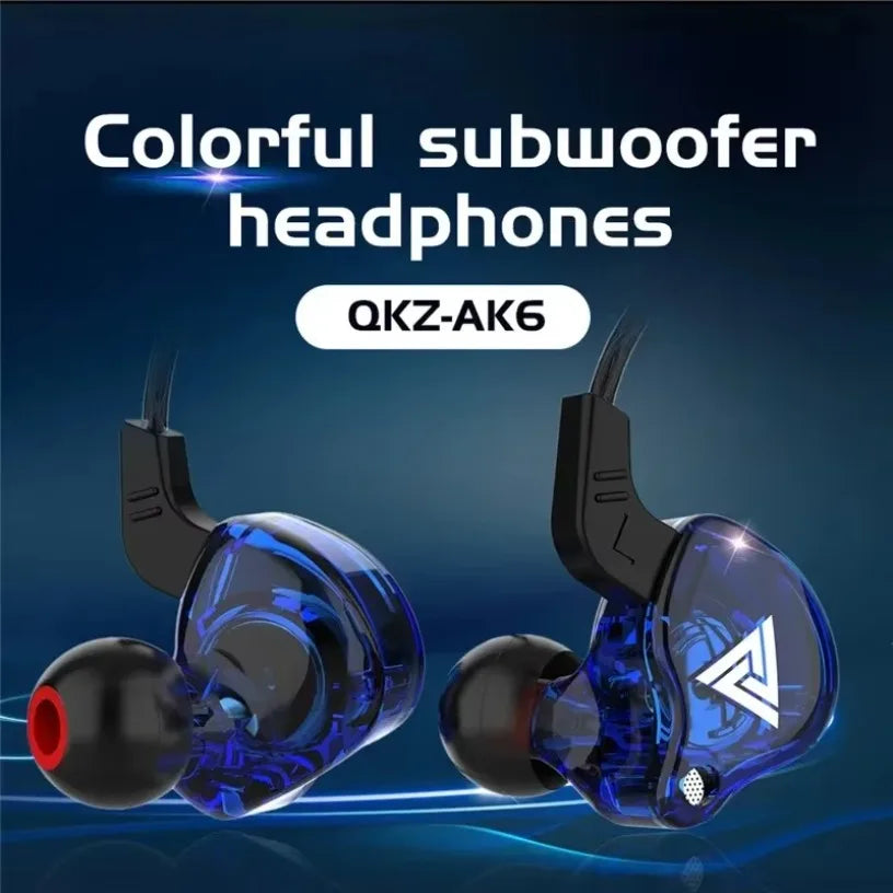Nouveau casque sport avec microphone, écouteurs filaires 3,5 mm QKZ AK6, écouteurs intra-auriculaires stéréo pour iPhone, casque de course avec micro intégré
