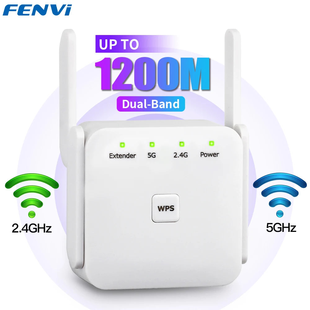 Répéteur Wi-Fi 5 GHz AC1200, amplificateur de signal Wi-Fi 2,4 GHz/5 GHz, point d'accès réseau longue portée