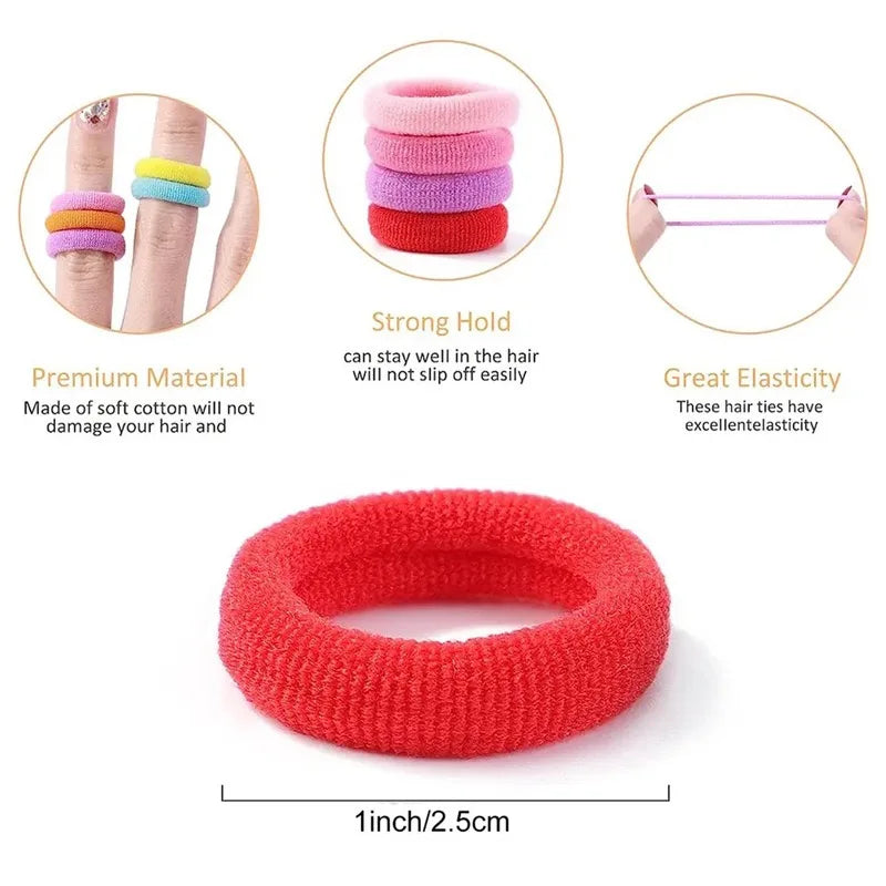 Clearance_200PCS Women Girls Colorful Nylon Elastic Hair Bands Ponytail Hold Small Hair Tie Rubber Bands Scrunchie Hair Accessor