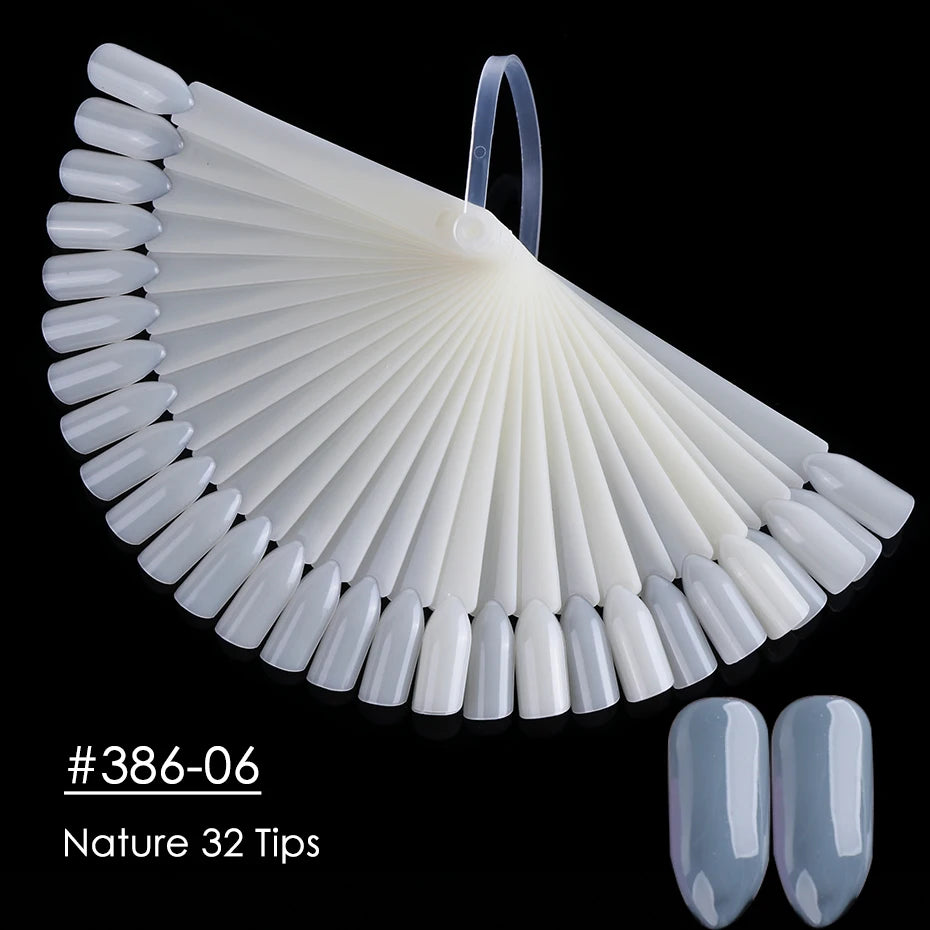 50 faux ongles transparents, nuancier naturel, forme ovale, en éventail, vernis gel UV, palette d'essai, outils de manucure