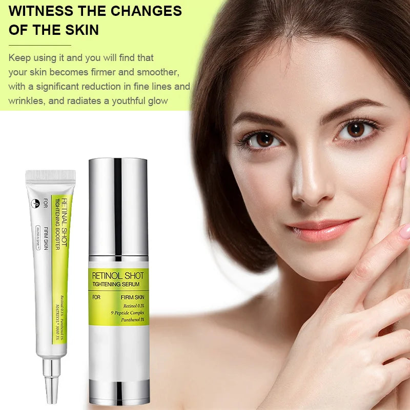 Sérum visage coréen au rétinol raffermissant, crème contour des yeux hydratante et anti-cernes, soin beauté pour la peau