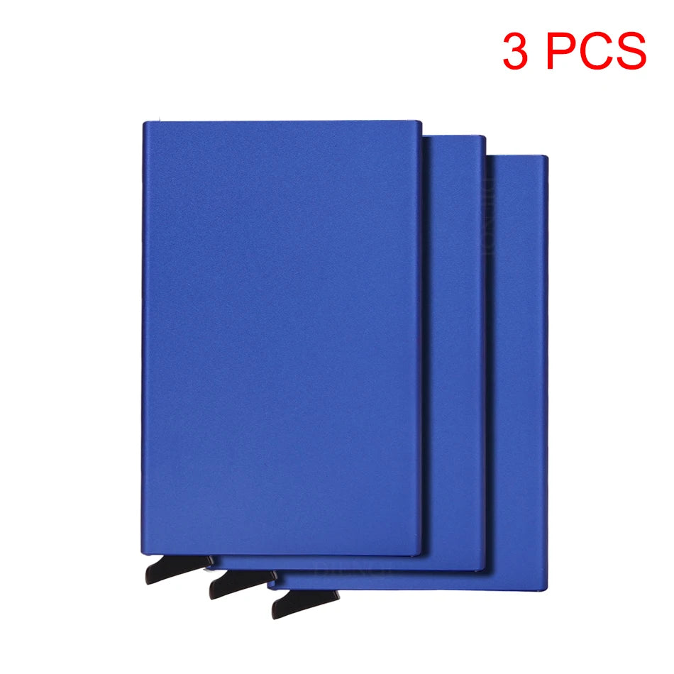 Hommes ID crédit porte carte bancaire portefeuille Anti Rfid intelligent Anti Rfid blocage protégé magique Pop Up mince petit argent portefeuilles étui