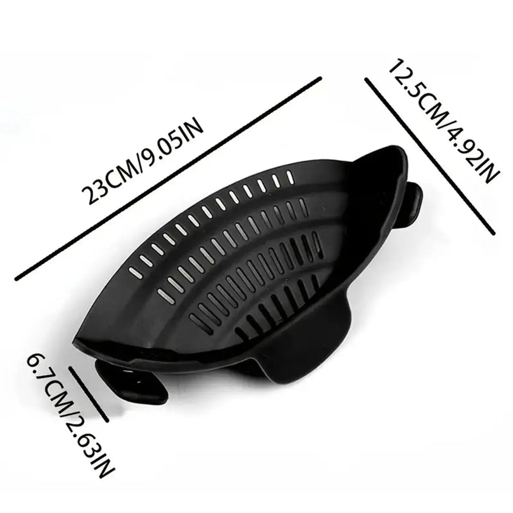 1 passoire à pince réglable en silicone pour casseroles, poêles et bols - Égouttoir manuel pour nouilles et pâtes
