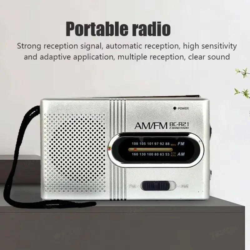 BC-R21/961/962 Mini Radio AM FM Radio Portable à piles meilleure réception la plus longue durée pour la course à pied marche à la maison Soundbox