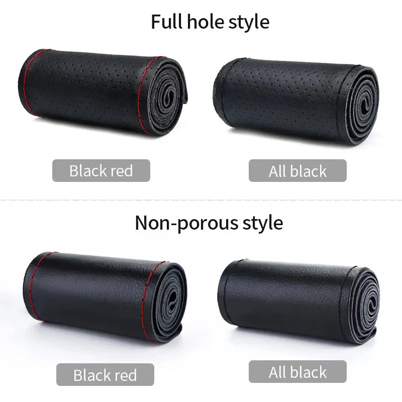 Housse de volant en cuir véritable tressée pour voiture, protection anti-rayures, accessoires de volant