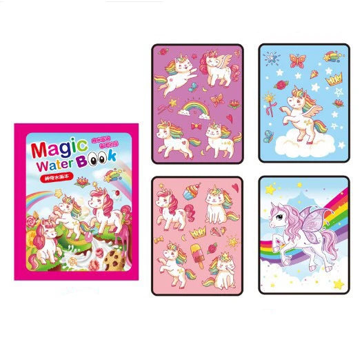 Carnet de dessin à l'eau réutilisable 1P - Bloc de peinture magique sans dégâts avec stylo à eau rechargeable