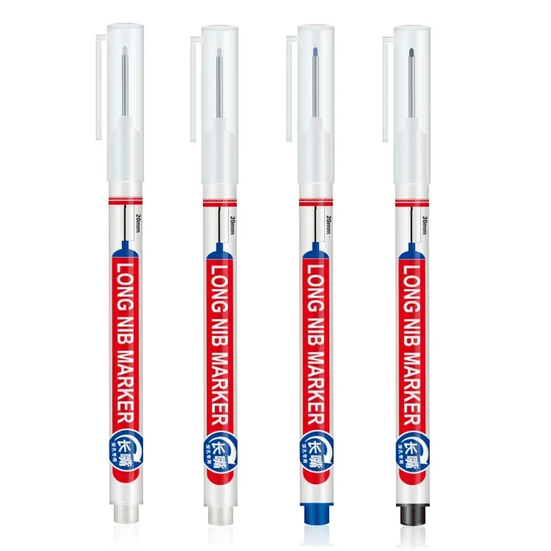 Marqueurs à tête de pointe longue pour stylo perforateur en métal, étanche, salle de bains, décoration du bois, multi-usages, 4 pièces/ensemble 20mm