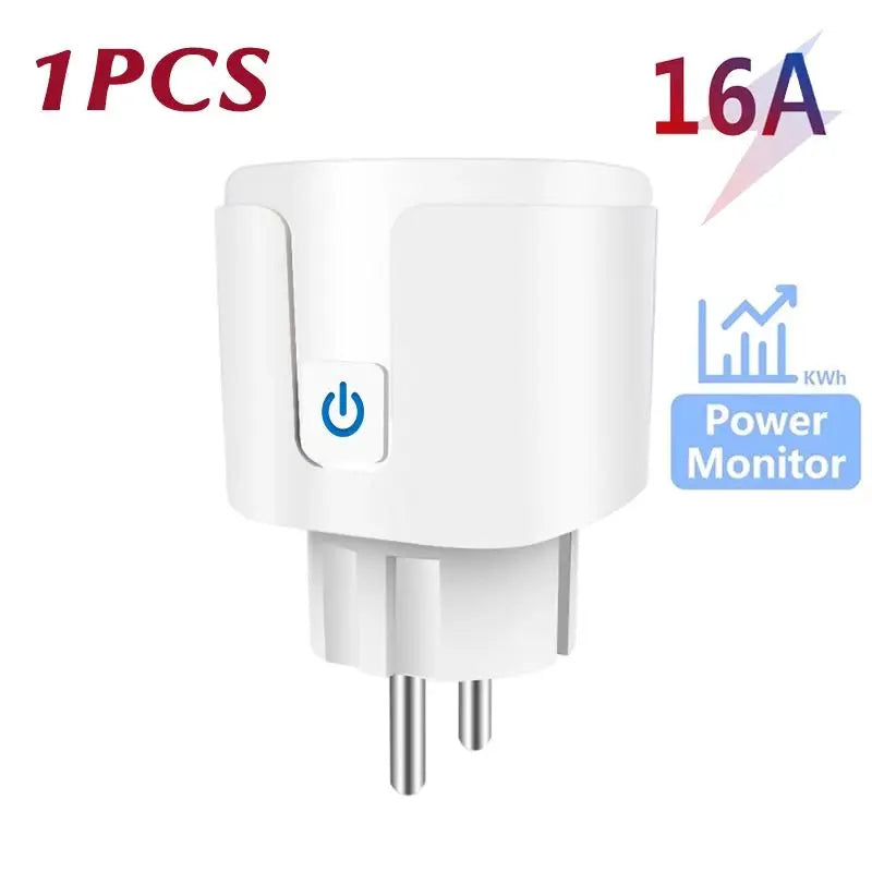Prise intelligente TUYA WiFi ou Zigbee3.0, ue 16/20A, avec moniteur de puissance, fonction de synchronisation, commande vocale, fonctionne avec Alexa Google Home