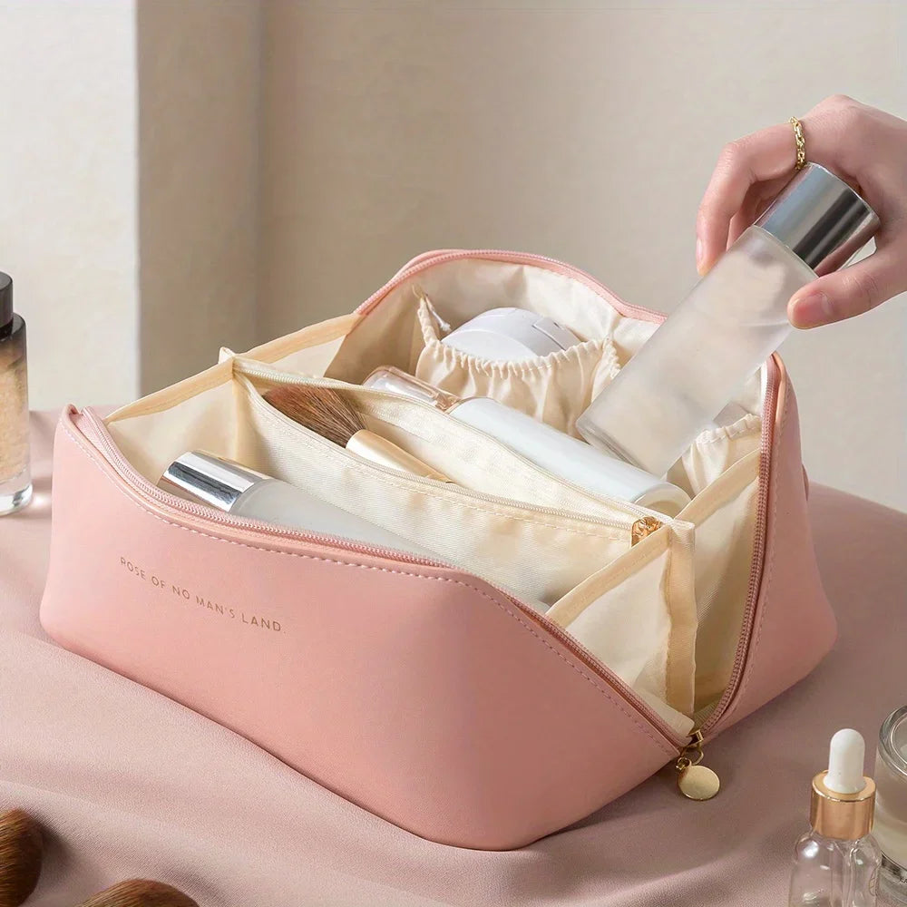 Organisateur de maquillage, trousse de toilette féminine, trousse de maquillage, pochette de rangement, boîte de luxe pour dame, sac à cosmétiques, sac de rangement pour voyage à fermeture éclair