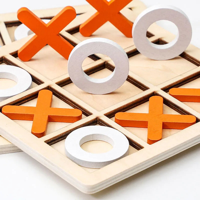 Jeu de puzzle Montessori XO Chess, formes géométriques 3D, jeu de société pour enfants, jouet éducatif en bois