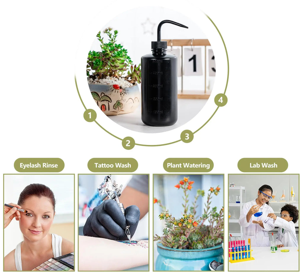 Bouteille de lavage pour tatouage, flacon de rinçage de sécurité, outils d'arrosage, arrosoir à pression, flacon de lavage, fournitures pour tatouage